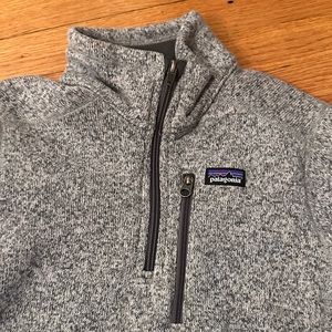 Patagonia Boys Better Sweater Quarter Zip Grey XS (7-8) Kids Fleece Jacket VGUC